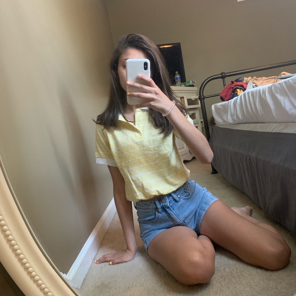 Cinched crop polo